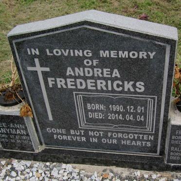 MENDES Fred 1927-1996 :: MENDES Ralph 1953-2008 :: SNYMAN Lee-Ann 1972-1973 :: FREDERICKS Andrea 1990-2014