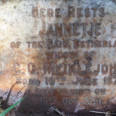 MEIKLEJOHN Jannetje 1878-1951