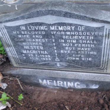 MEIRING Hester Magritha 1939-1985