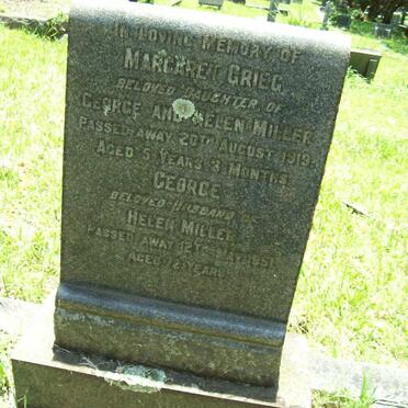 MILLER Lex -2004 :: MILLER Margaret Greig -1919 :: MILLER George -1951