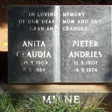 MILNE Pieter Andries 1907-1974 &amp; Anita Claudia 1909-1989