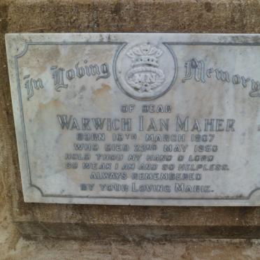 MAHER Warwich Ian 1907-1950