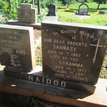 NAIDOO Sannasy -1962 &amp; Gyramma -1977 :: NAIDOO Rose Ann Joy 1974-1998