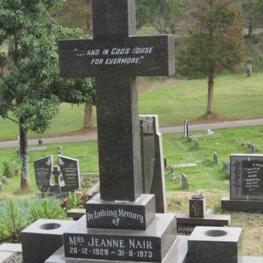 NAIR Peter 1922-2010 &amp; Jeanne 1929-1973