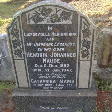 NAUDE Hendrik Johannes 1892-1947 &amp; Catharina Maria 1889-1982