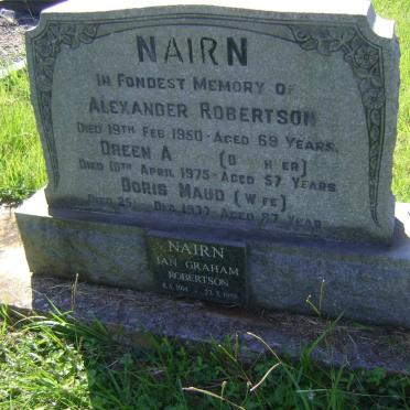 NAIRN Alexander Robertson -1950 &amp; Doris Maud -1977 :: WILLIAMS Dreen A -1975 :: NAIRN Ian Graham Robertson 1914-1998