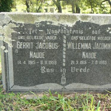 NAUDE Gerrit Jacobus 1915-1959 &amp; Willemina Jacomina 1915-1985