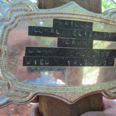 NAIDOO Coral Elizabeth Dawn 1975- 2014 