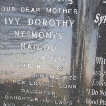 NAIDOO Ivy Dorothy Nesmoney -1978 :: NAIDOO Sylvia Dhayaneethee 1946-2006 