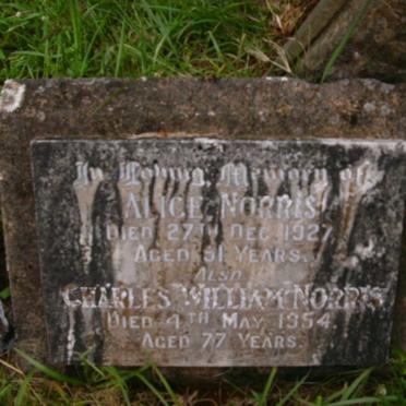 NORRIS Charles William -1954 &amp; Alice -1927