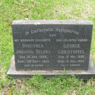 NORTJE George Christoffel 1886-1969 &amp; Dorothea Johanna Helena 1896-1965