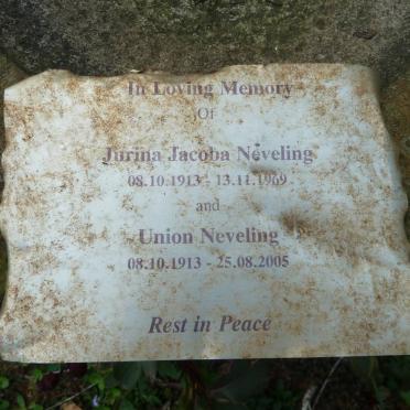 NEVELING Union 1913-2005 &amp; Jurina Jacoba 1913-1969