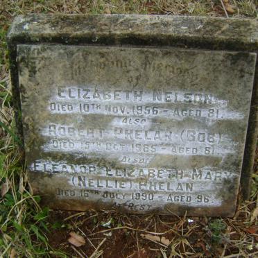 NELSON Elizabeth -1956 :: PHELAN Robert -1965 &amp; Eleanor Elizabeth Mary -1990