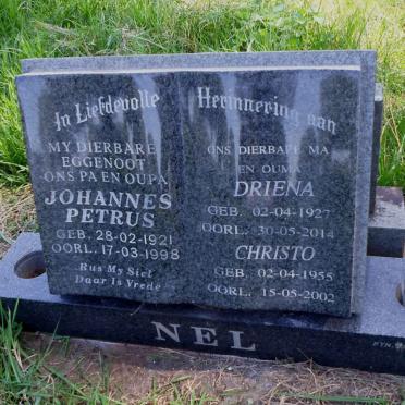 NEL Johannes Petrus 1921-1998 &amp; Driena 1927-2014 :: NEL Christo 1955-2002