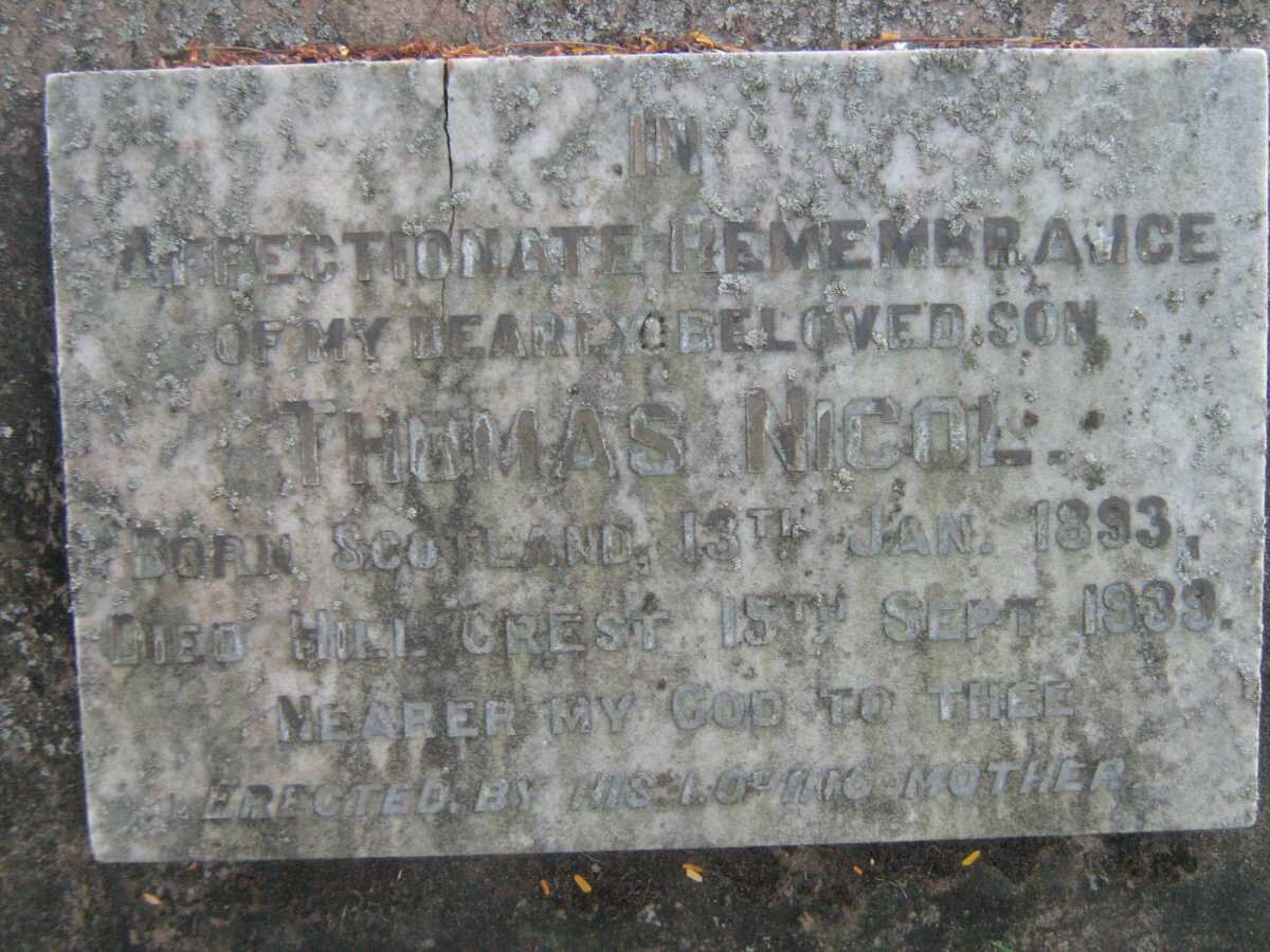 NICOL Thomas 1893-1939