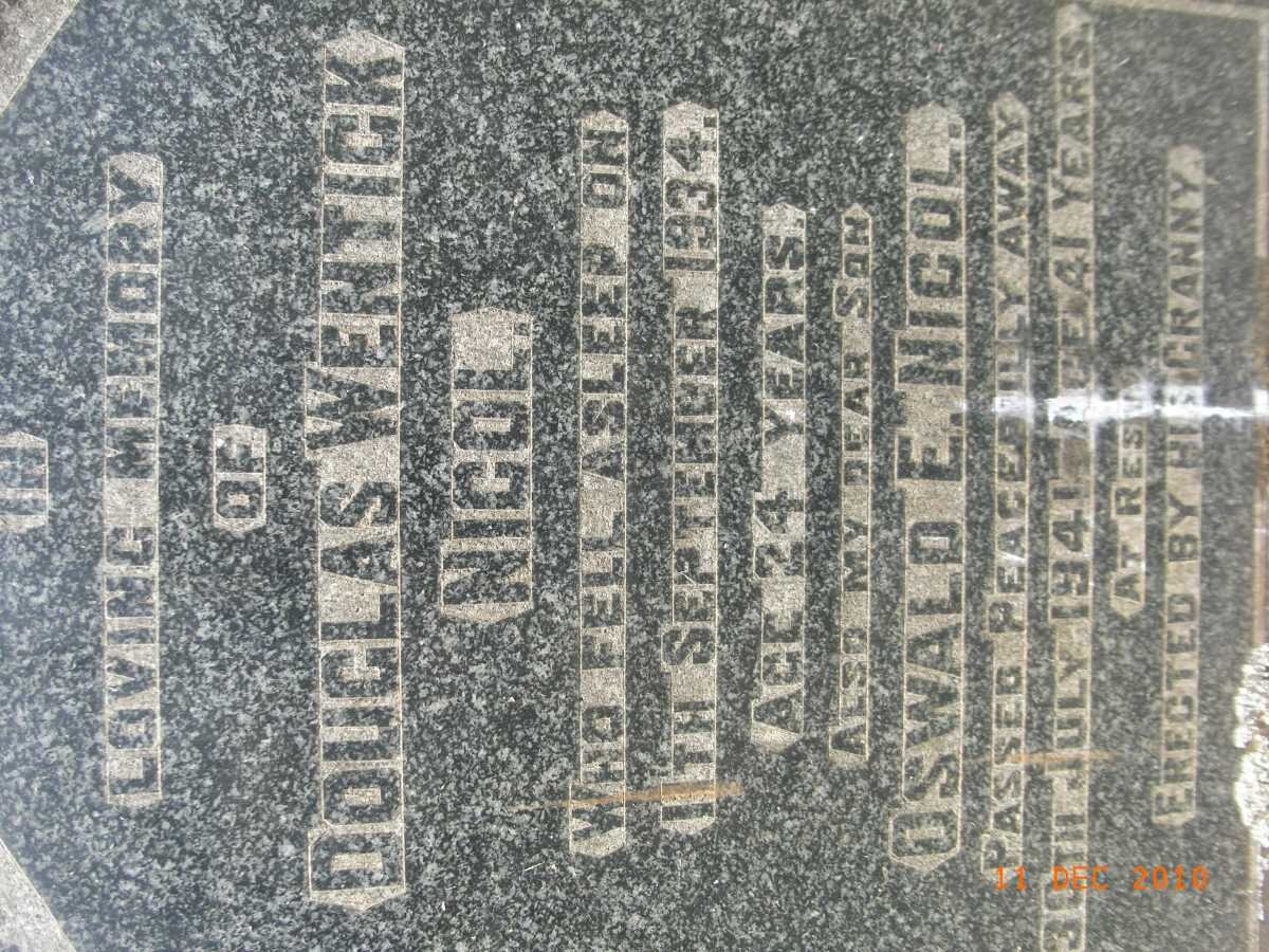 NICOL Douglas Wentick -1934 :: NICOL Oswald E. -1941