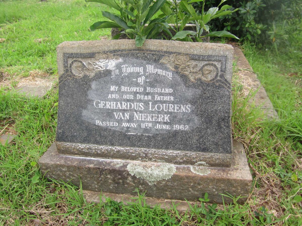 NIEKERK Gerhardus Lourens, van  -1962