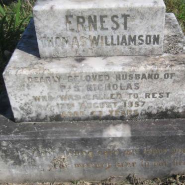 NICHOLAS Ernest Thomas Williamson -1957 