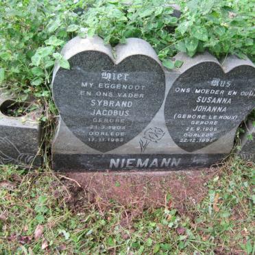 NIEMANN Sybrand Jacobus 1904-1982 &amp; Susanna Johanna LE ROUX 1906-1995