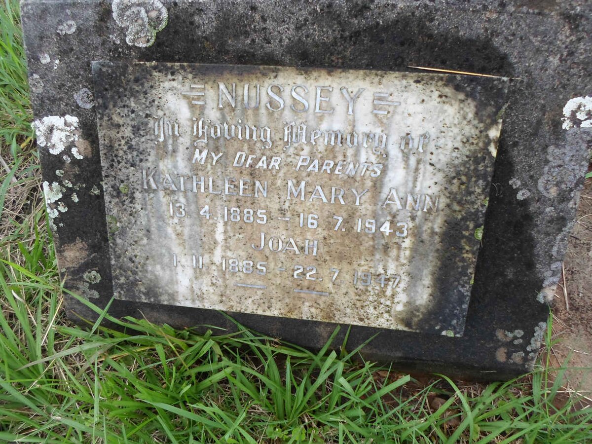 NUSSEY Joah 1885-1947 &amp; Kathleen Mary Ann 1885-1943