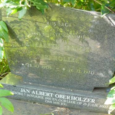 OBERHOLZER Elizabeth 1905-1970 :: OBERHOLZER Jan Albert 1930-2000