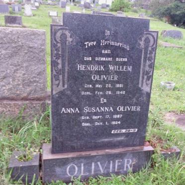 OLIVIER Hendrik Willem 1881-1946 &amp; Anna Susanna 1887-1964