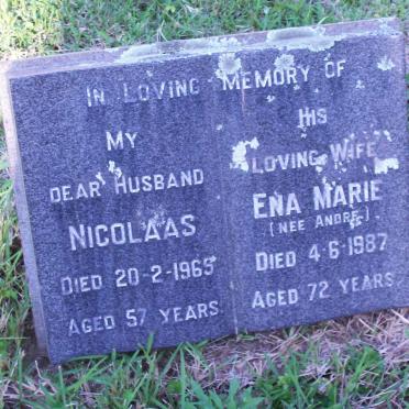 OLIVIER Nicolaas -1965 &amp; Ena Marie ANDRE -1987