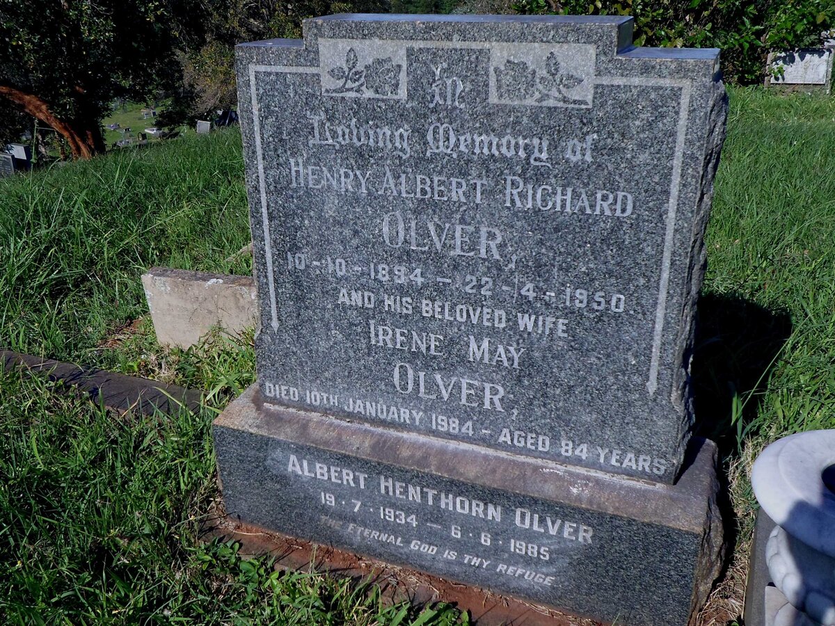 OLVER Henry Albert Richard 1894-1950 &amp; Irene May -1984 :: OLVER Albert Henthorn 1934-1985