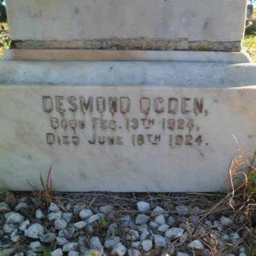 OGDEN John -1865-1939 &amp; Maude Mary 1867-1934 :: OGDEN Desmond 1924-1924 