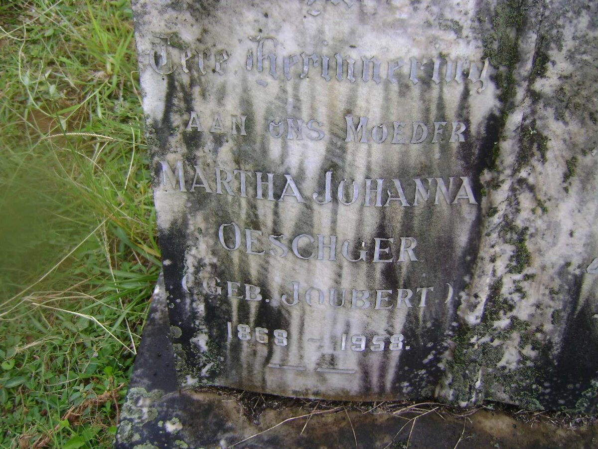 OESCHGER Martha Johanna nee JOUBERT 1868-1958