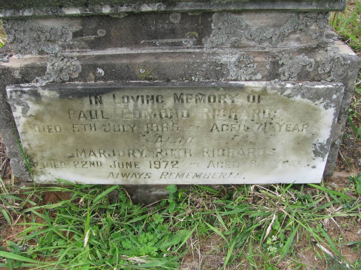 OOSTHUIZEN Frederick -1956 :: RICHARDS Paul Edmond -1965 &amp; Marjory Ruth -1972