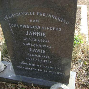 OOSTHUIZEN Johannes Jacob 1942-1943 :: de VILLIERS David Jacobus 1961-1966