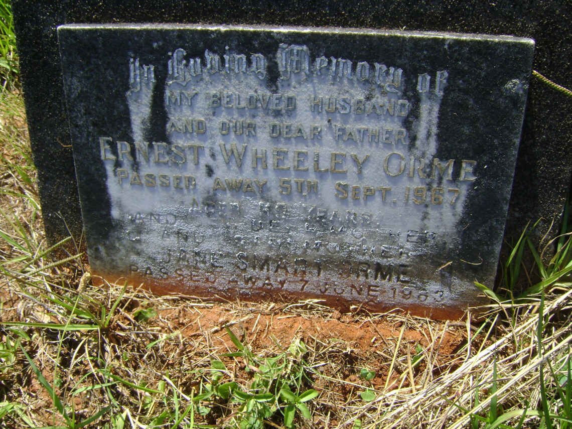 ORME Ernest Wheeley -1967 &amp; Jane Smart -1983