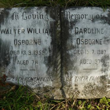 OSBORNE Walter William -1959 &amp; Caroline -1987