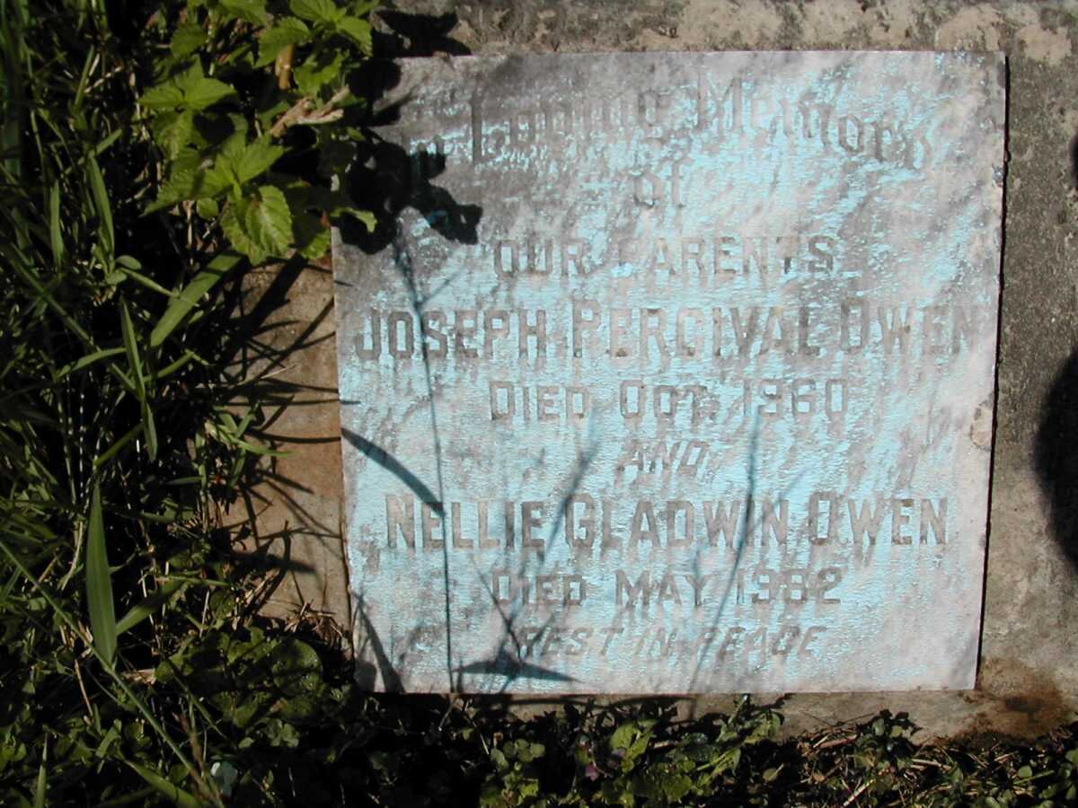 OWEN Joseph Percival -1960 &amp; Nellie Gladwin -1982