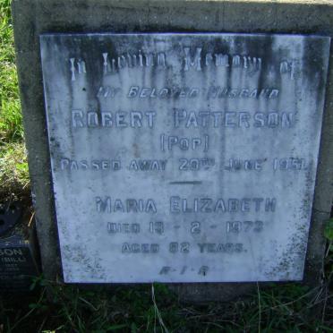 PATTERSON Robert -1951 &amp; Maria Elizabeth -1973