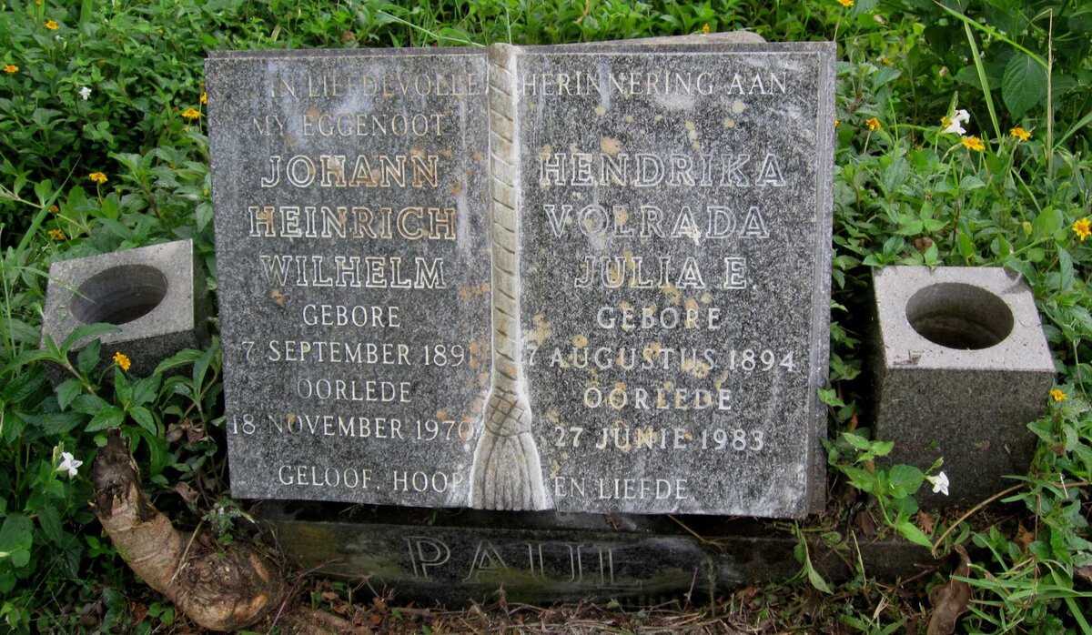 PAUL Johann Heinrich Wilhelm 1891-1970 &amp; Hendrika Volrada Julia E. 1894-1983