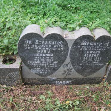 PAYNE Edward Albert 1899-1987 &amp; Maria Johanna 1913-1982