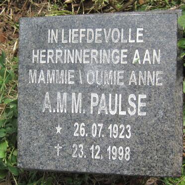 PAULSE Benjamin Arthur 1922-2003 &amp; A.M.M. 1923-1998 :: PAULSE Rob 1951-1972