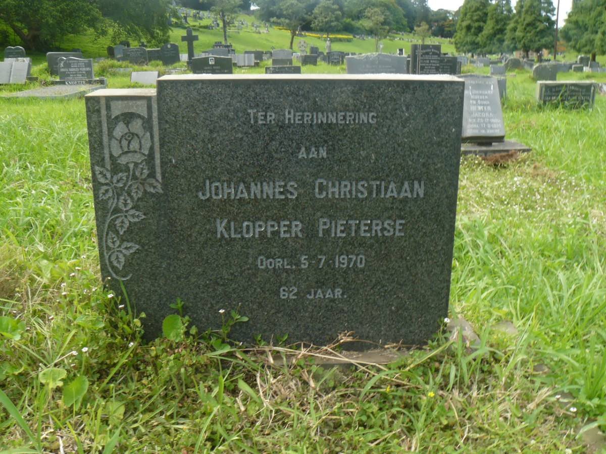 PIETERSE Johannes Christiaan Klopper -1970