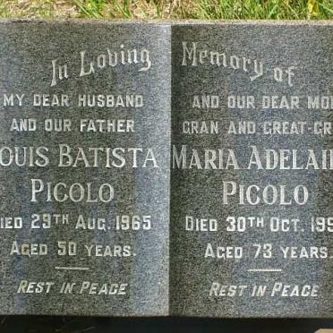 PICOLO Louis Batista -1965 &amp; Maria Adelaide -1993
