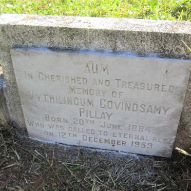 PILLAY Vythilingum Govindsamy 1884-1953