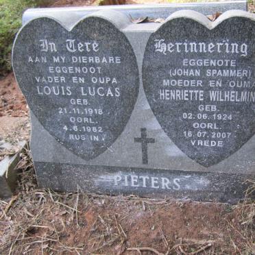 PIETERS Louis Lucas 1918-1982 &amp; Henriette Wilhelmina 1924-2007