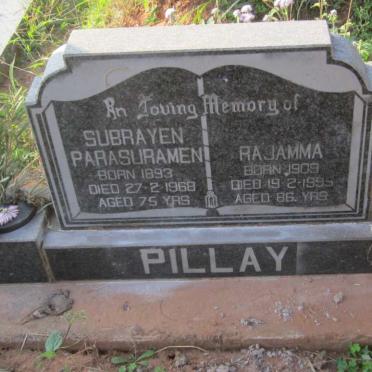 PILLAY Subrayen Parasuramen 1893-1968 &amp; Rajamma 1909-1995