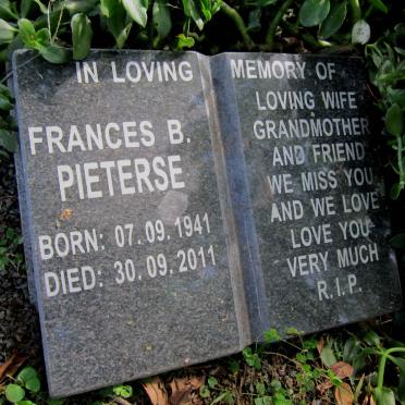 PIETERSE Frances B. 1941-2011