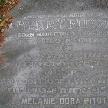 DE RAVEL DE L'ARGENTIERE Marie Caroline Cynthia nee PITOT 1925-1971