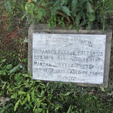 PRETORIUS Johannes Petrus -1959 &amp; Martha Johanna -1978