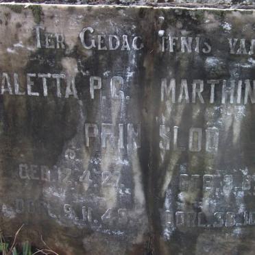 PRINSLOO Martinus J. -1930 &amp; Aletta P.C. -1927-1949