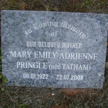 PRINGLE Mary Emily Adrienne nee TATHAM 1922-2008