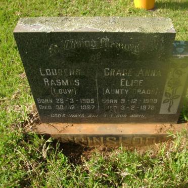 PRINSLOO Lourens Rasmus 1905-1967 &amp; Grace Anna Elise 1909-1978